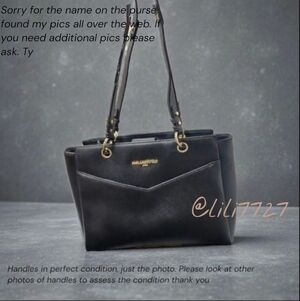 Karl Lagerfeld Black Leather Satchel & Crossbody Gold Hardware Dustbag NWOT